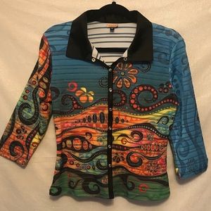 Cubism Very Unique Button Down Top